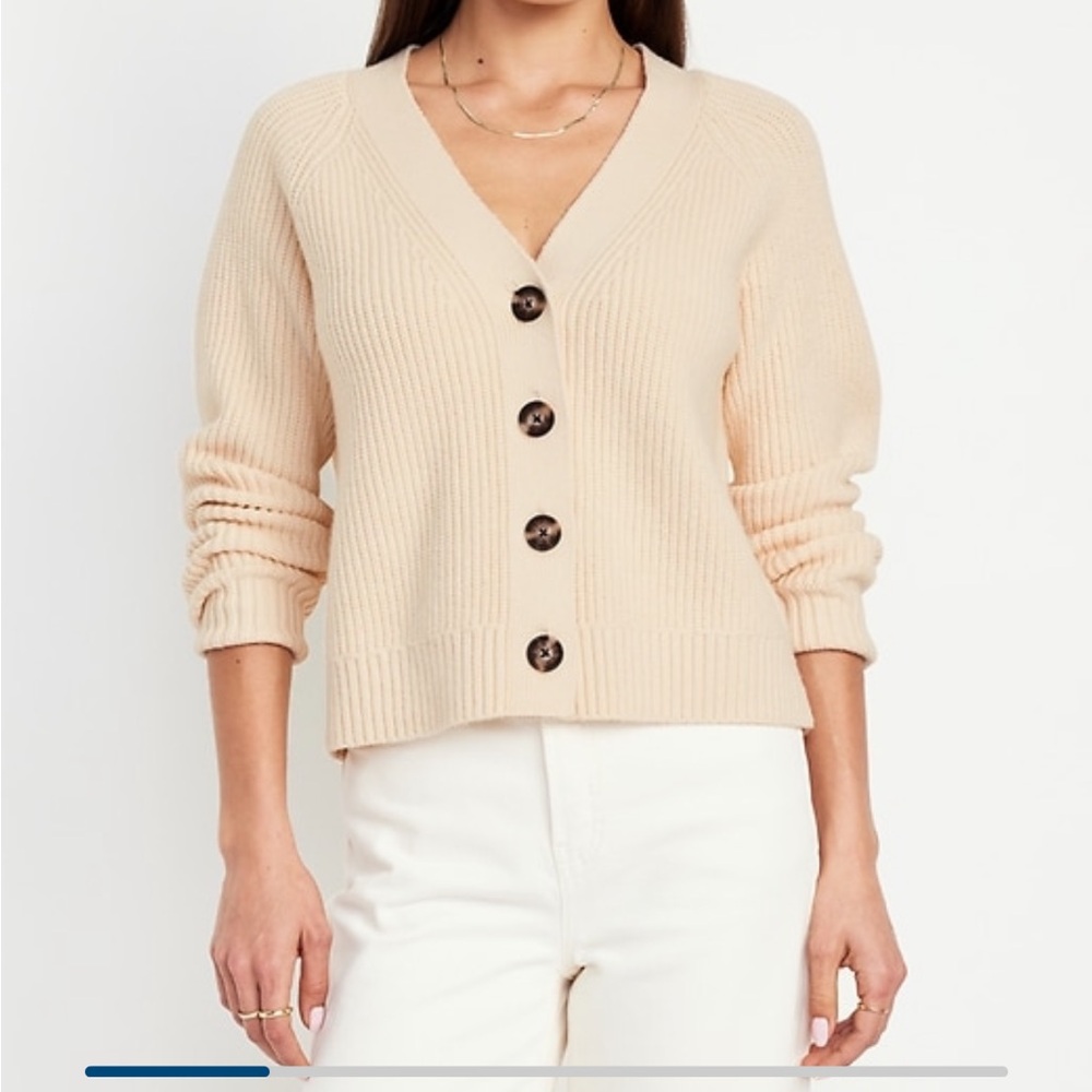 Old Navy Cream Cardigan Sweater V-Neck